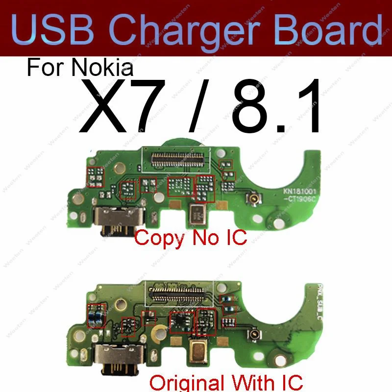 For Nokia 7 7.1 8 8.1 X7 X71/7 7.1 8.1 Plus USB Charging Charger Dock Port Board & Microphone Mic Flex Cable Replacement Parts