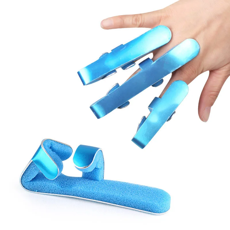 Finger Protector Aluminum Alloy Finger Fixation Splint Knuckle Bending Sprain Finger Guard Sleeve Protector Support Foot Care