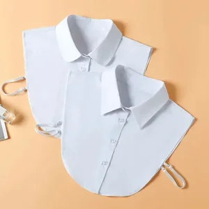 Fashion 2024 white front tie Fake necklace for women support Detachable Fake Girls Vintage ladies ladies Blouse Blouse Necklace Main sales accessory for shirt collar - №1