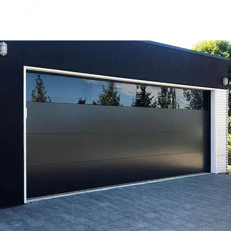 Modern Design Custom Size 8*7 10*10 Single Double Glazing Insulated Overhead Garage Door Finished Rolling Open