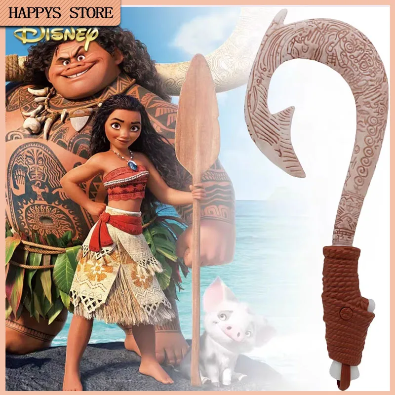 42cm Disney Moana 2 Ocean Adventure Fish Hook Knife Figure Toy With Light Cosplay Maui Weapon Children Birthday Cartoon Gift Toy