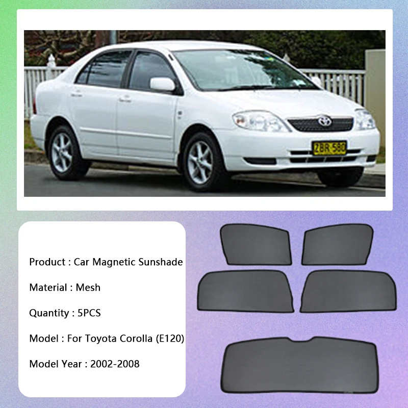 For Toyota Corolla E120 2002 2003 2004 2005 2006 2007 2008 UV Protection Shield Anti Sun Shade Visor Windshield Cover Magnetic