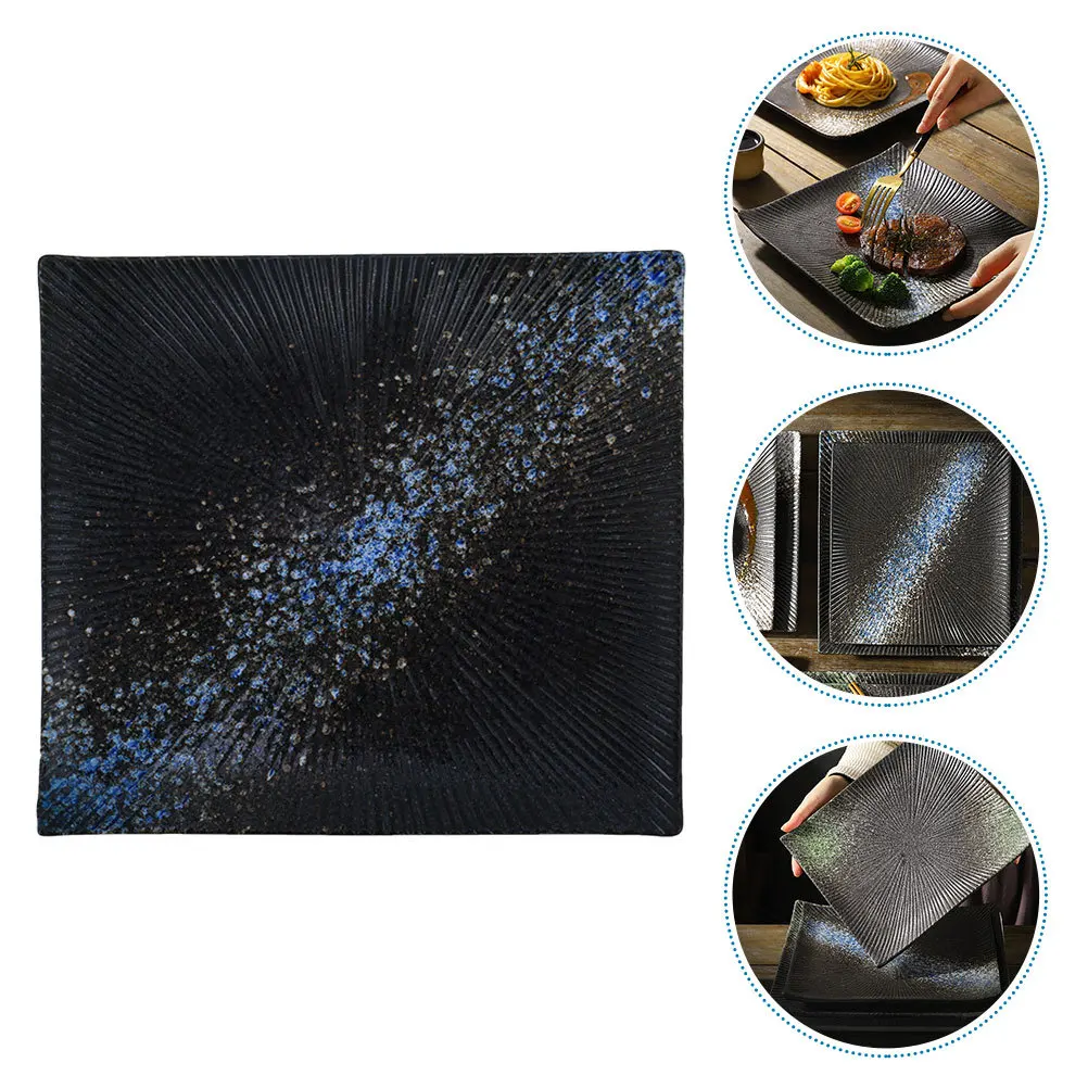 

1Pcs Rectangular Ceramic Plate 9-Inch Smooth Surface Easy Clean Steak Sushi Tray Home Restaurant Food Tray Practical Display