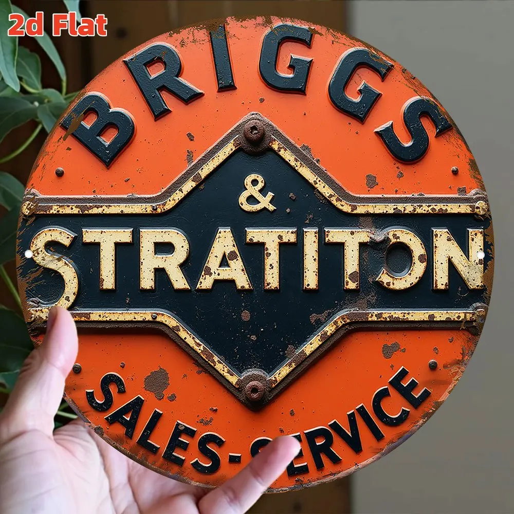 علامة شعار شعار بريجز آند ستراتون المسطحة ثنائية الأبعاد - شارة الخدمة من الألومنيوم شديدة التحمل من بريجز وستراتون، للكهف #4