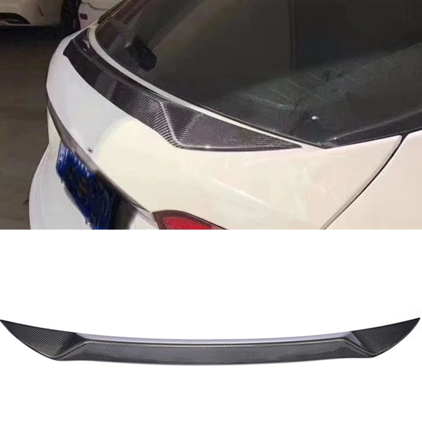 Carbon Fiber Rear Trunk Middle Spoiler Lip Wing Car Tailgate Center Splitter Auto Part For Maserati Levante 4 Door 2016-2018