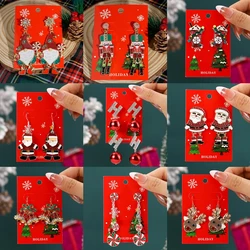 2025 New Fashion Christmas Collection Earrings Elk Shining Rhinestone Earrings Women's New Year Charm Temperament Jewelry