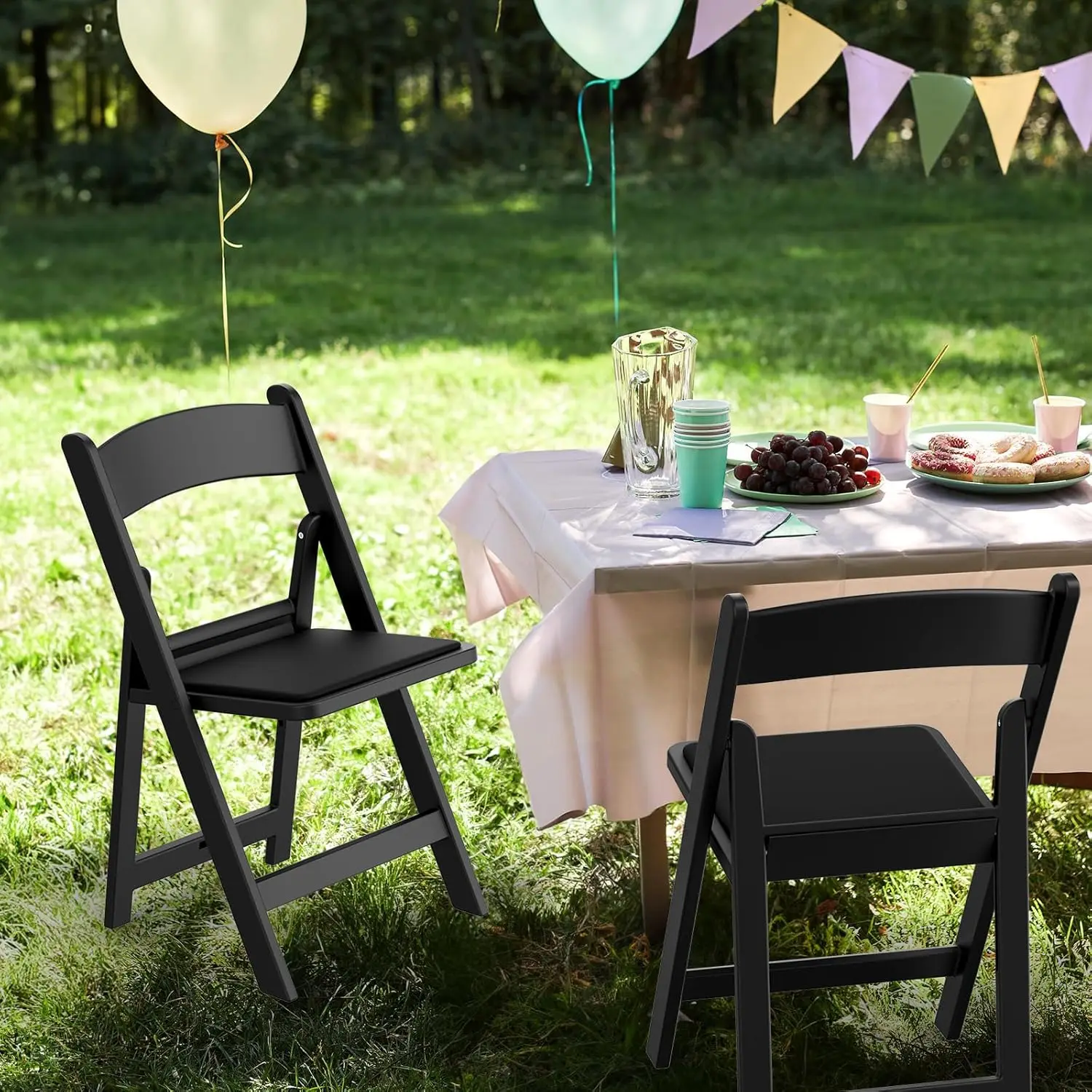Resin Folding Chairs with Cushion, Foldable Plastic Chair with Comfortable Padded Seats, Perfect for Event Party, Customized