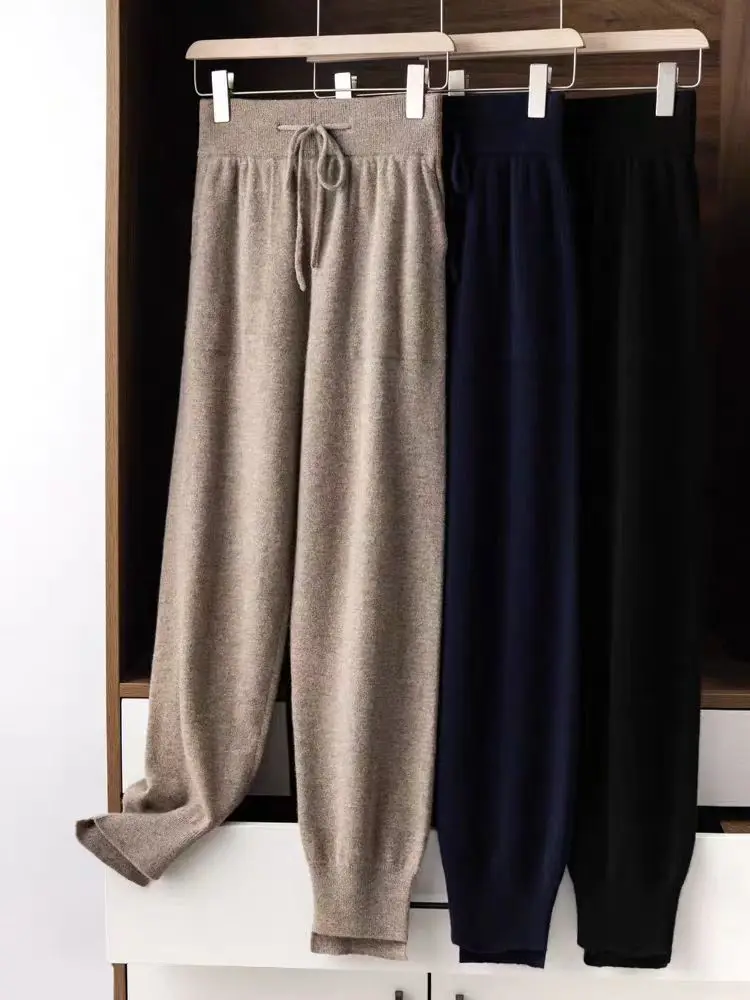 

Women's New Pure Cashmere Harem Pants High-Waisted Knitting Wear Loose Casual Fashionable Autumn Winter Joker