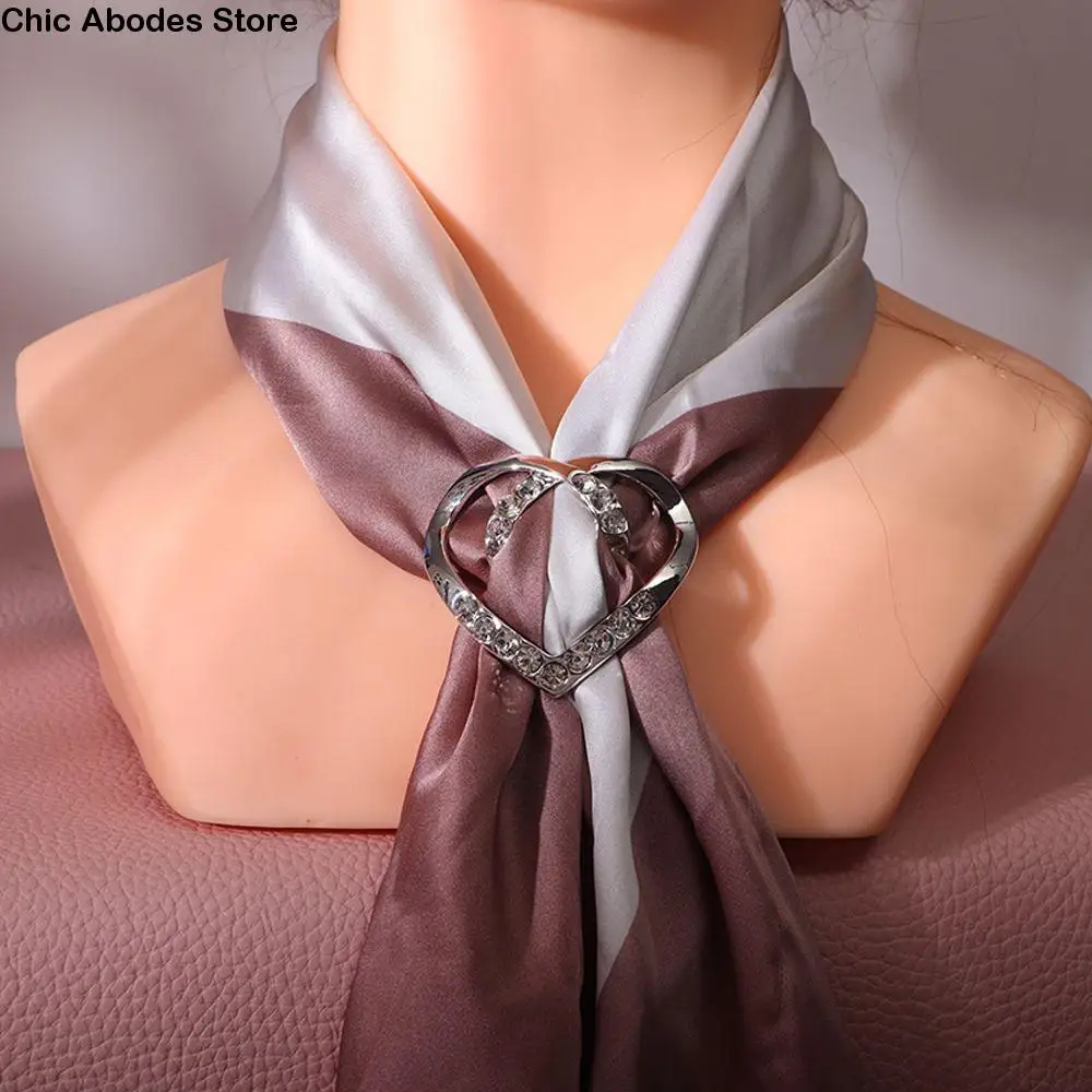 

Модные элегантные модные украшения, брошь с кристаллами в форме сердца, пряжка для шарфа, кольцо для шарфа, зажим для шали