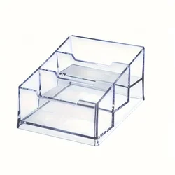 Acrylic Business Card Holder, Transparent Card Storage Rack 3-Tier Plastic Desktop Business Card Holder Display Rack