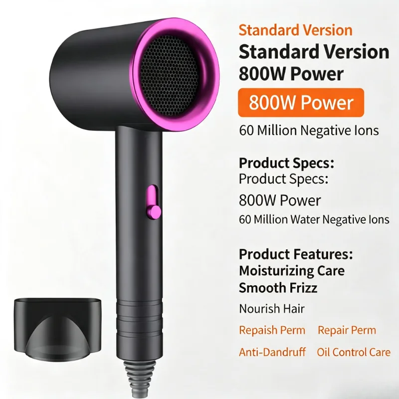 Мощный фен с функцией быстрой  – обзор и цена Hair Blow Dryer Low Noise Powerful