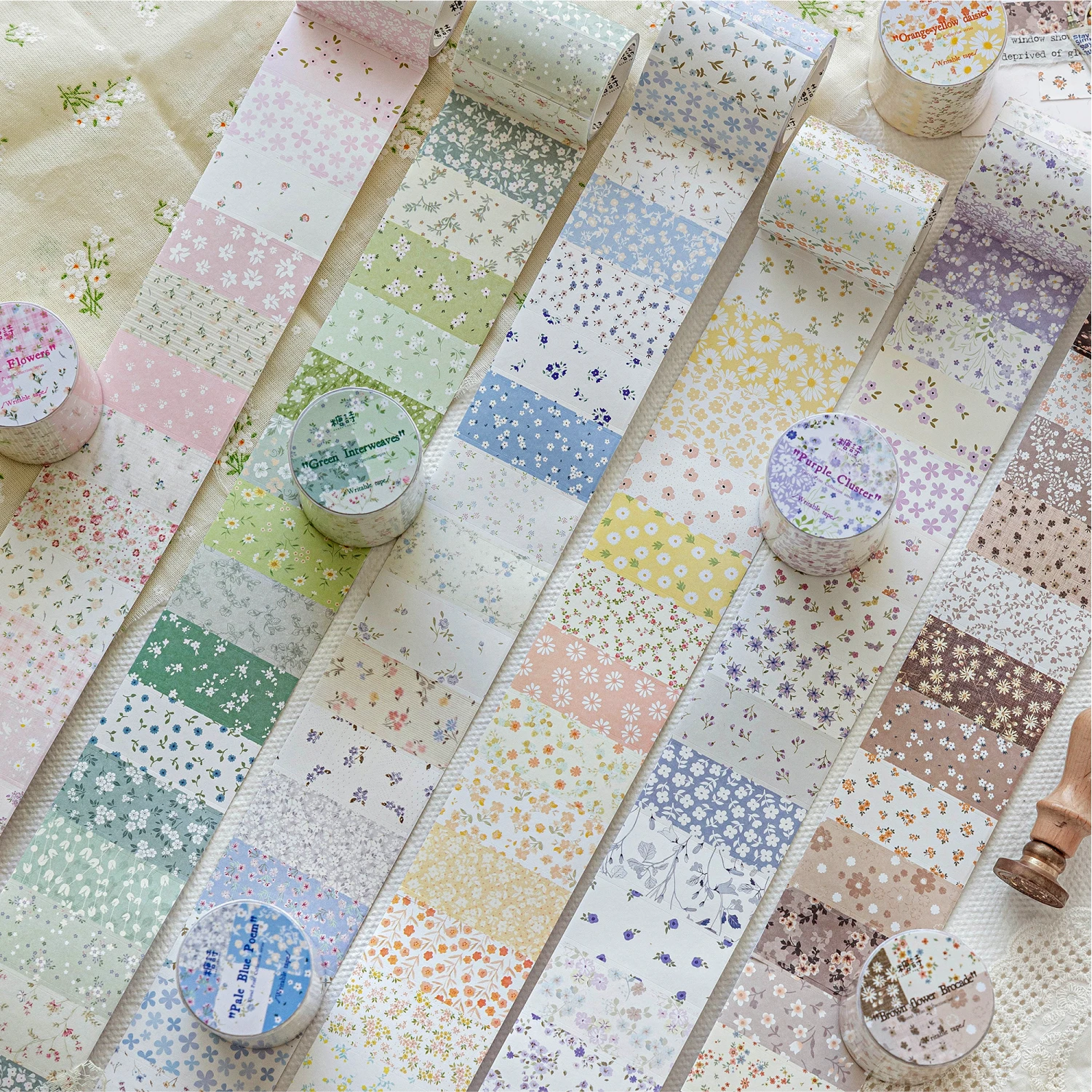 Vintage Collectible Magazines - Vintage Floral Print Washi Tape Set
