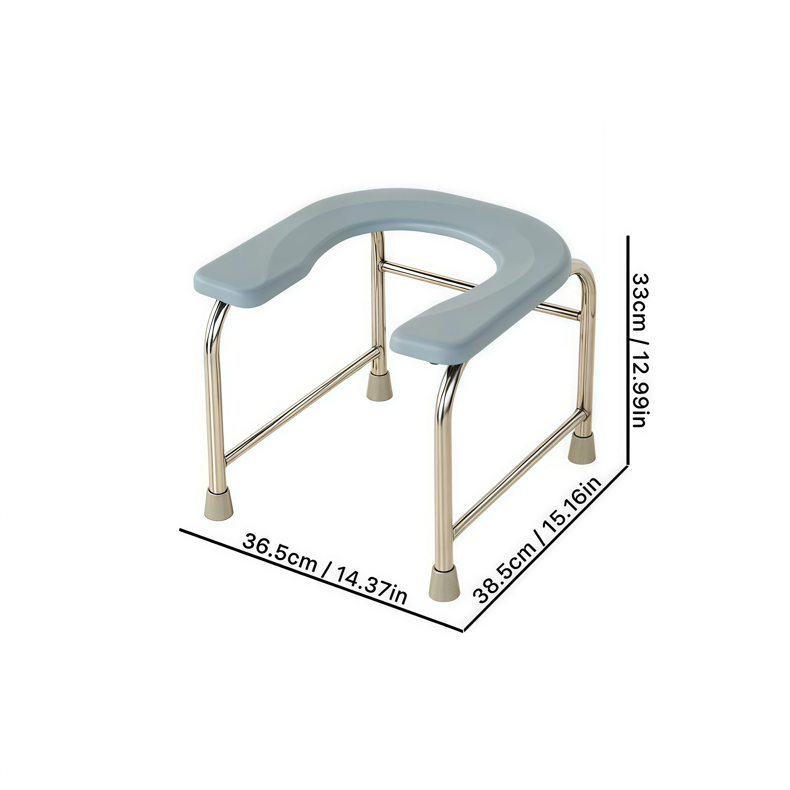 1 كرسي مرحاض على شكل حرف U، مصنوع من الفولاذ المقاوم للصدأ، قدرة تحمل عالية، سهل التخزين، سهل التنظيف، مناسب لكبار السن والحوامل، كرسي قرفصاء للمرحاض، يمكن استخدام كرسي استحمام