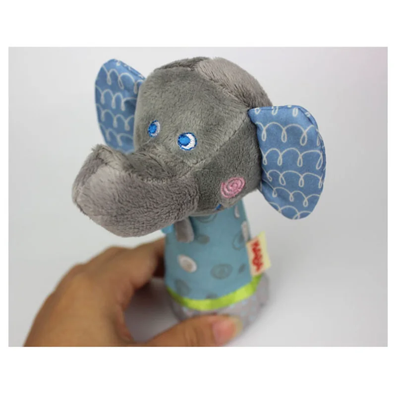 Baby Rattles Mobiles Elephant Stick Birds Sound Toy Ring Bell Infant Baby Crib Stroller Toy Plush Newborn Soft 15cm x 8cm