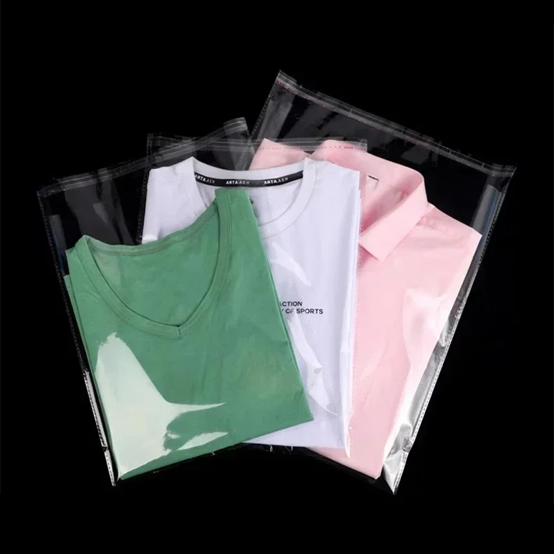 Self Sealing OPP Plastic Transparent Bag Shirt Clothing Dustproof High Definition Waterproof Storage Self-adhesive Package Bags