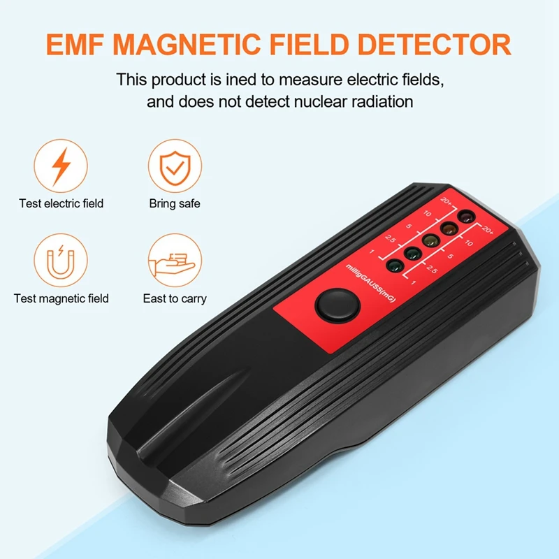 EMF Meter, EMF Reader, Electromagnetic Field Radiation Detector Battery Powered Electric EMF Detector Easy To Use A