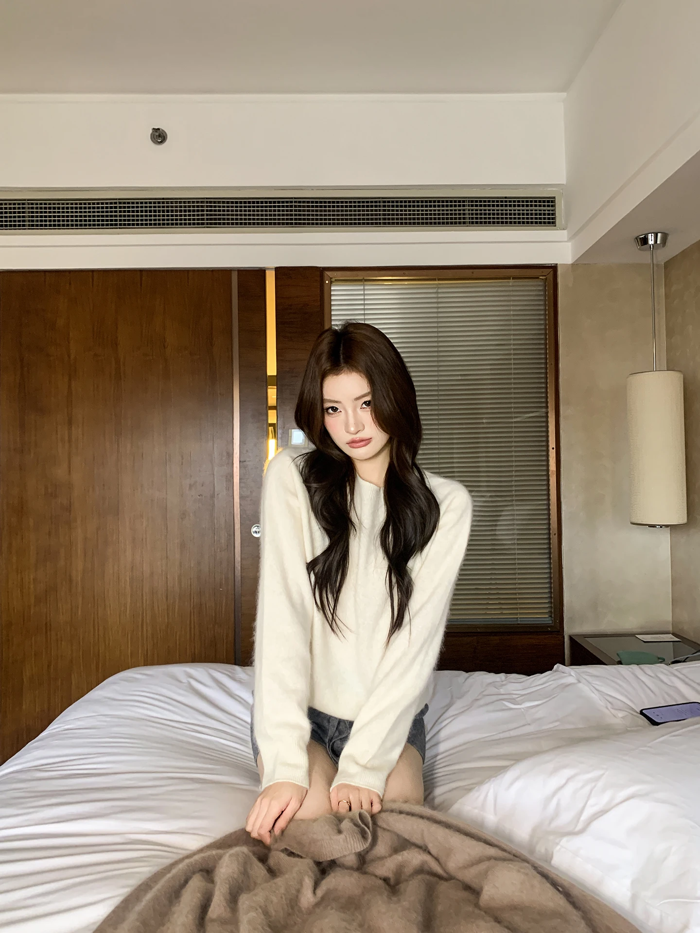 

Свободный крой, трикотаж Camere, круглый свитер Ne, женский осенне-зимний ленивый базовый слой, топ Earth Store, цвет