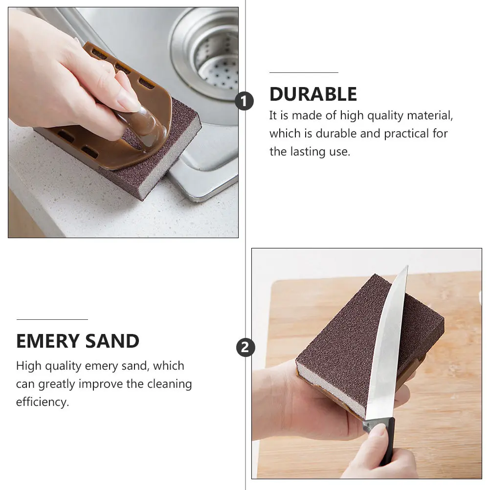 5Pcs Handheld Emery Sponge Cleaning Tool Kitchen Descaling Wiping Pad Scrubbing Block Rust Removal Cleaning Sponge