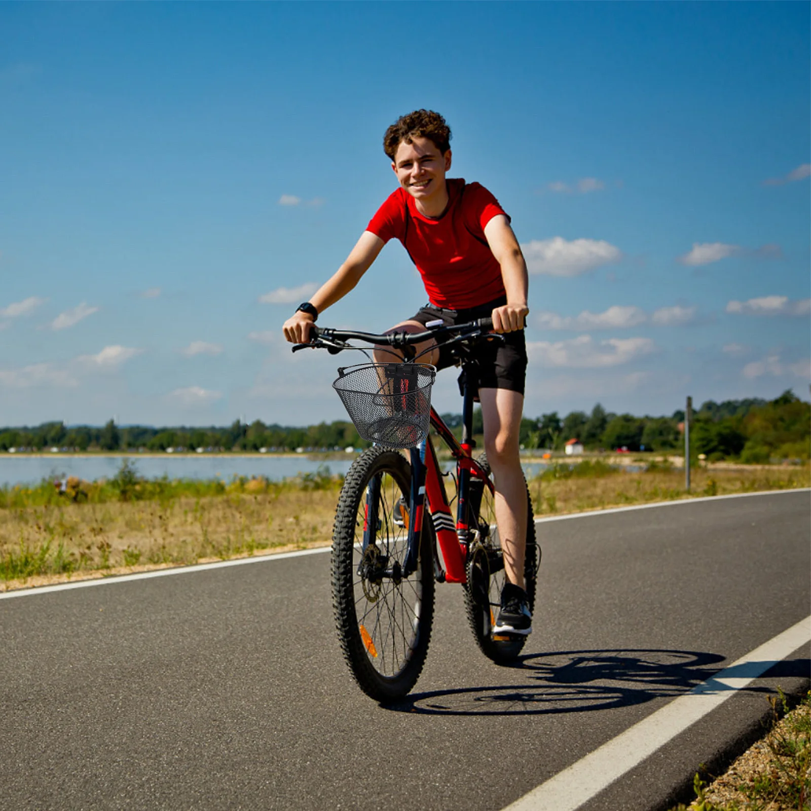 

Sturdy Metal Bike Basket Front Mounted for Kids Bicycles Easy Removal Burrfree Surface Ideal for School Supplies Groceries