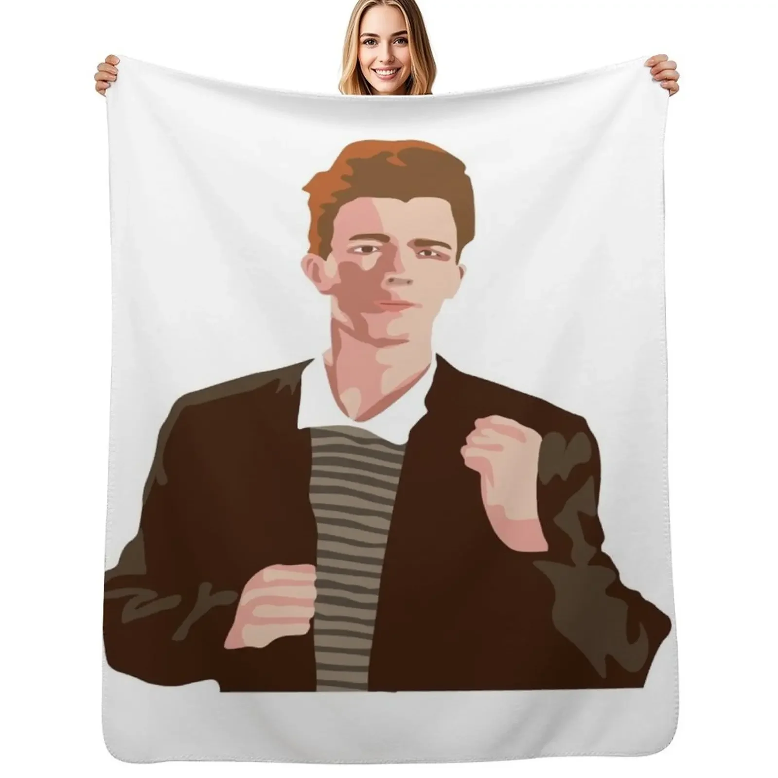 

Одеяло Rick Roll, многофункциональное декоративное одеяло на Хэллоуин для дивана, тонкое одеяло