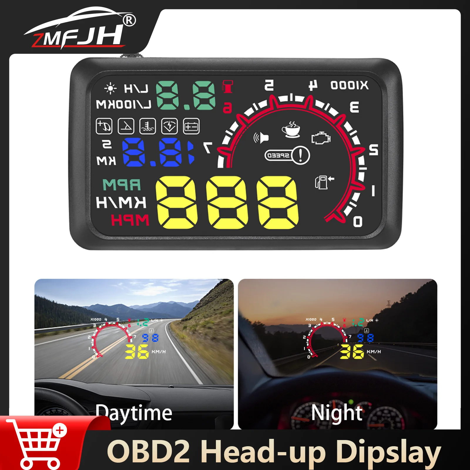 

Автомобильный преобразователь OBD2, умный датчик скорости с сигнализацией превышения скорости, измеритель температуры воды, ЖК-дисплей, приборная панель, проектор лобового стекла