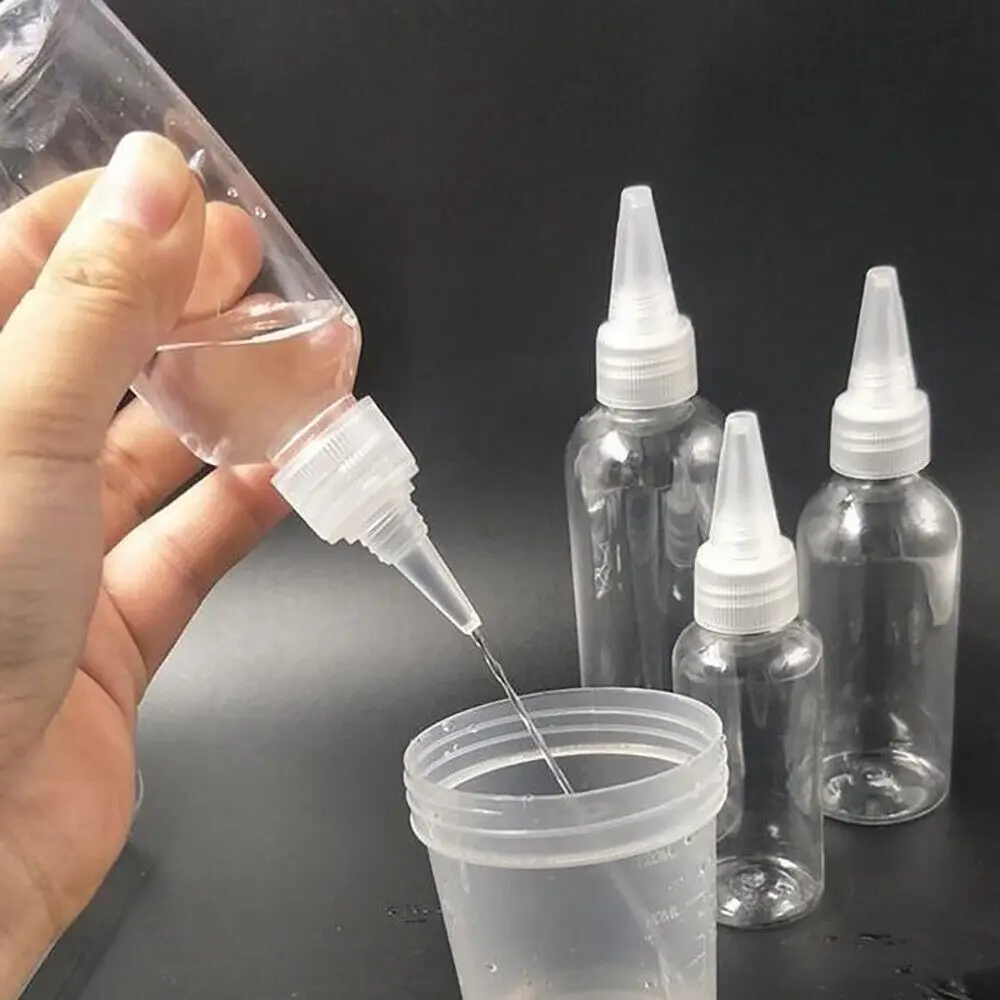 10-200ml Empty Dropper Bottle Transparent Plastic Refillable Nozzle Dropper with Cap Small Extrusion Bottle Portable Packing