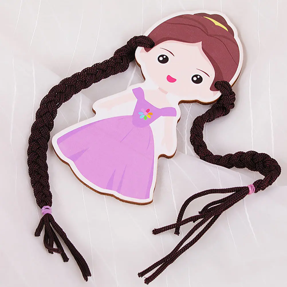 어린이를위한 2pcs 머리띠 Diy 교육 게임 손-눈 조정 나무 면 소재 크리 에이 티브 땋기 교육 도구