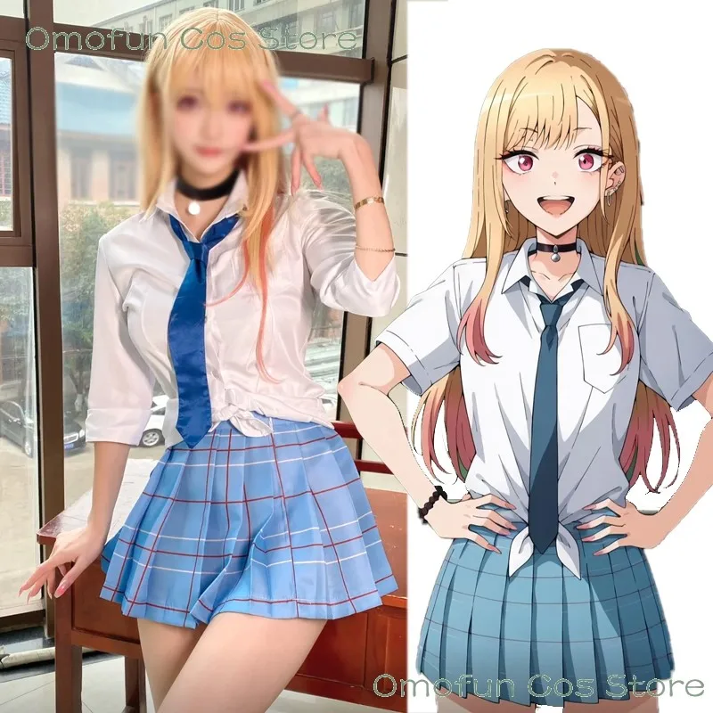 Kitagawa Marin Cosplay Anime My Darling Kitagawa Marin Cosplay Costume Dresses School Uniform Wig Earrings Suit Girls Jk