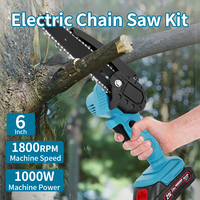 Cordless Portable Chainsaw 4/6Inch Handheld Pruning Chainsaw Woodworking Electric Saw Cutting Power Tools for Makita 18V Battery