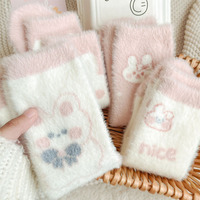 Sweet Pink Rabbits Bowknot Imitation Mink Socks Winter Plush Warm Home Sleeping Socks Ins Japanese Cartoon Cute Furry Tube Socks