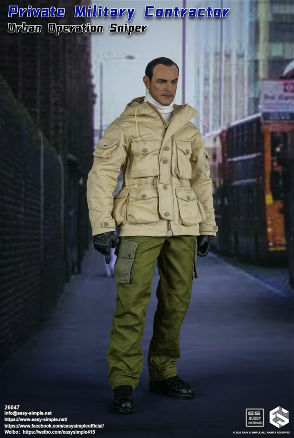 1/6 Easy&Simple ES 26047 Private Military Contractor Urban Operation Sniper Dressing Uniform Top Pant Armband Fit 12