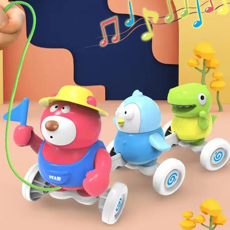 

Animal Pull Toy Award Winning Push Pull Toy Adorable Interactive Rocking Musical Animals Car For Girl Boy Birthday Easter