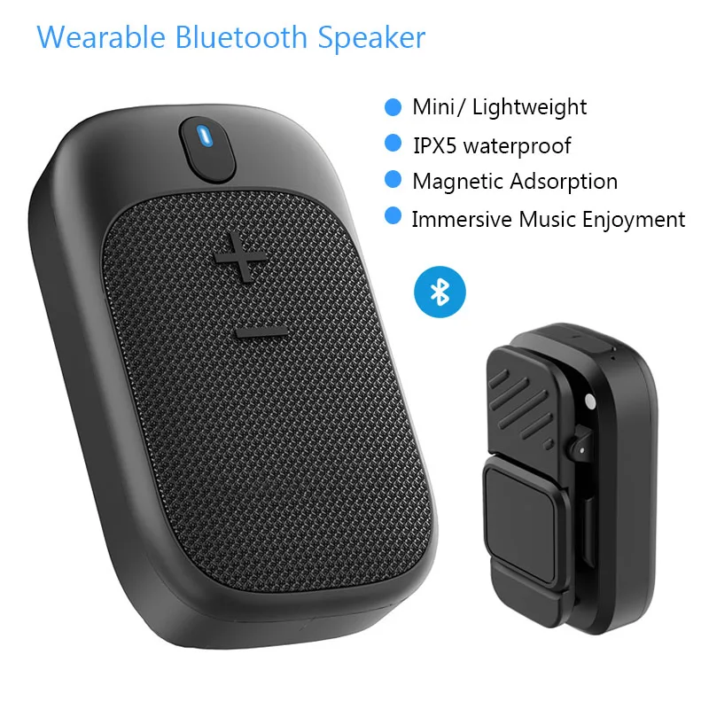 Tragbarer Bluetooth-Lautsprecher, Outdoor-Lautsprecher, tragbarer Bluetooth-Anruflautsprecher mit magnetischer Halterung für Radfahren, Wandern, Laufen
