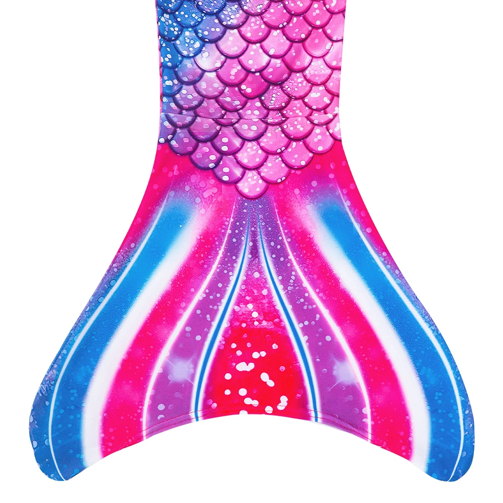 Mädchen Meerjungfrauenflossen-Bikini 3-teiliges Set, Badeanzug mit Fischschuppen-Print, Prinzessinnen-Mode-Performance-Bademode, Schwimmkostüm für Kinder – Detail 12
