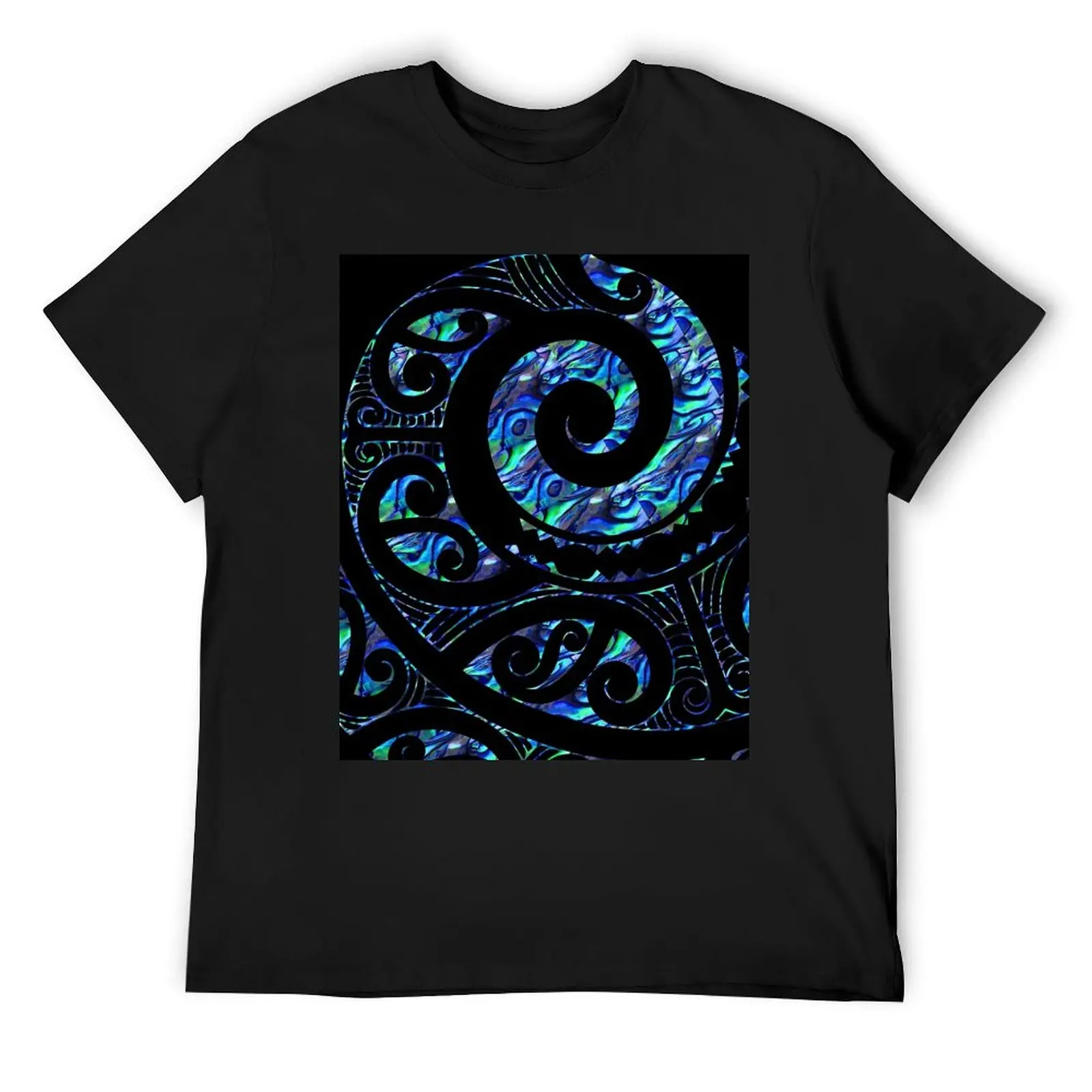 New Zealand Māori Paua Tattoo Koru Design T-Shirt graphic shirts korean fashion mens clothing