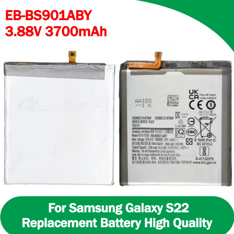 

100% New Mobile Phone Battery EB-BS901ABY 3.88V 3700mAh For Samsung Galaxy S22 Replacement Battery High Quality