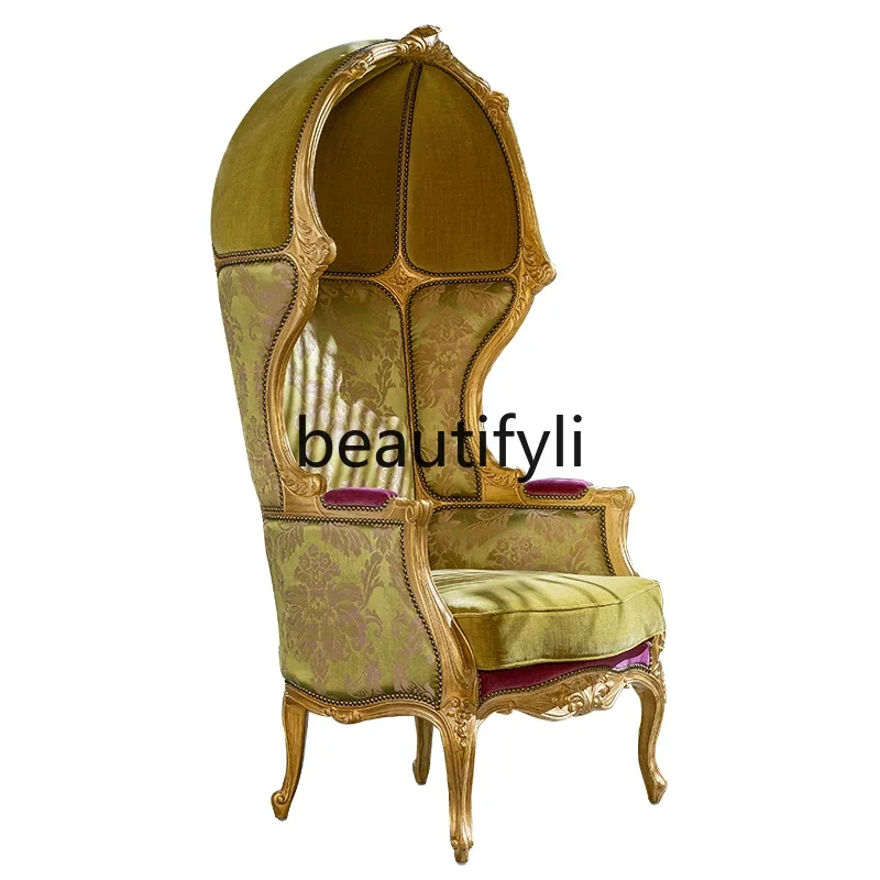 French Chinese style bird cage high back chair beech luxury leisure chair