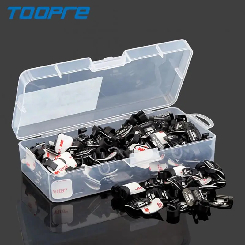 1/5/10PCS Bicycle C-Type Shift Brake Cable Buckle Organizer Aluminum Bike Oil Tube Fixed Clamp Adapter Stick-on Cable Clip