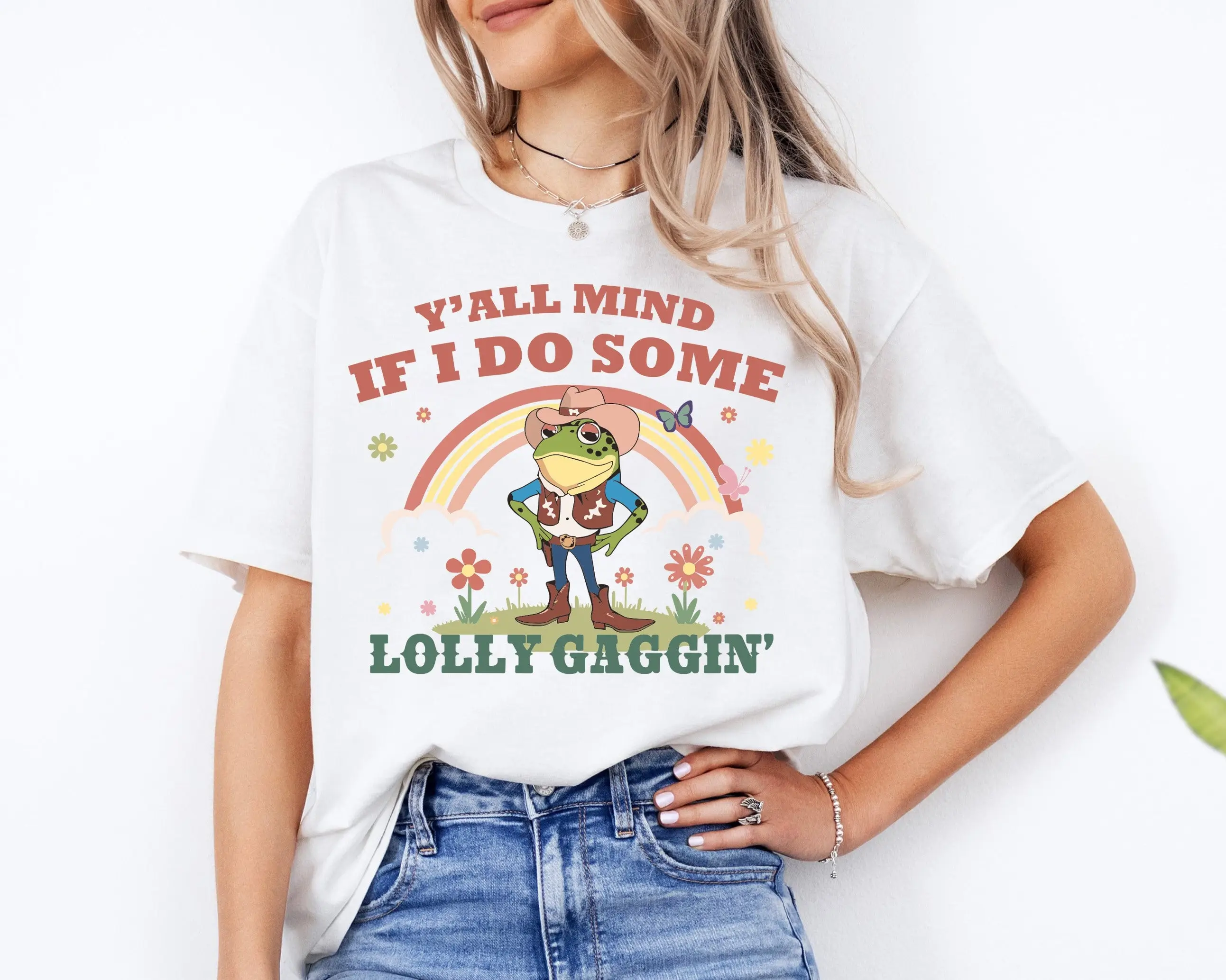 Y'all Mind If I Do Some Lollygagging Cowboy Frog Tee, Funny Farmer Shirt, Humorous Western Cowboy Frog Tee, Country Style Shirt