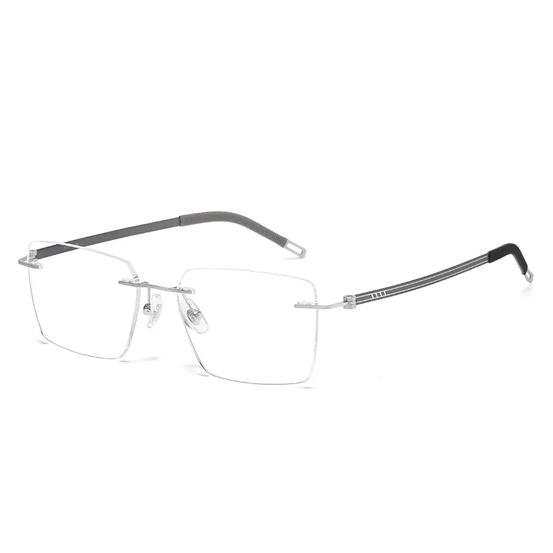 ALICIA New Man Luxury Rimless Glasses Square Ultra Light Titanium Eyewear Optical Prescription Frames Business Spectacle Frame