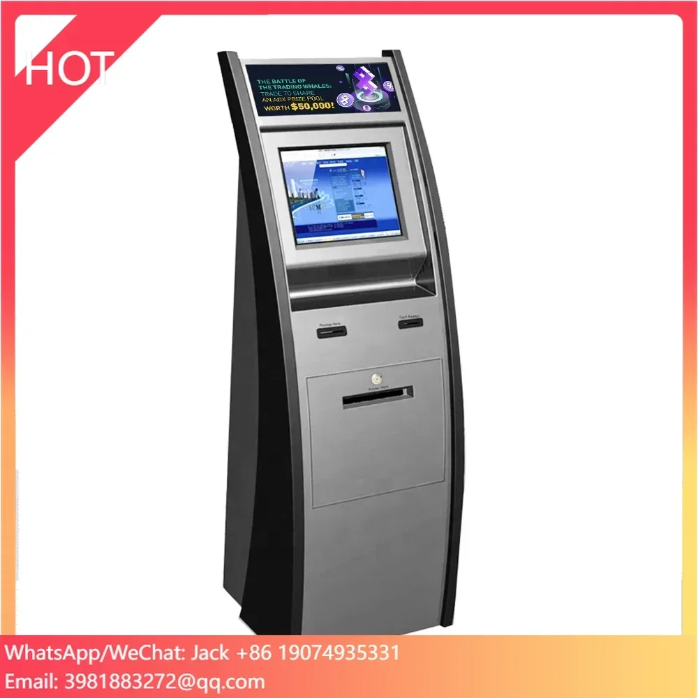 Floor Standing Android 32 Inch Interactive Check In Queue Ticket Dispenser Self Service Ticket Kiosk Machine