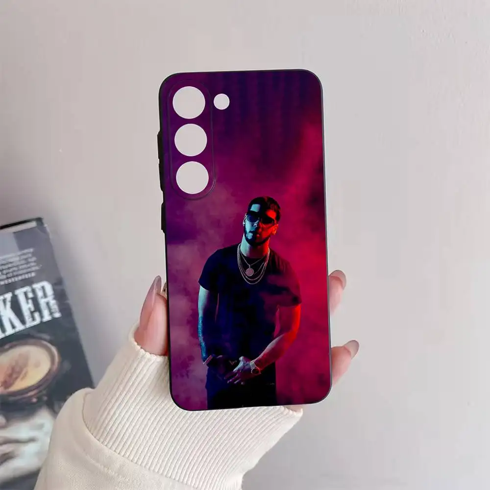 Capa de telefone real Rapper A-Anuel AA para Samsung Galaxy A73,72,51,53,52,71,22,5G,Note,J7,8,9 Capa preta macia