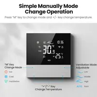 Thermostat de climatisation centrale intelligent Tuya WiFi, fonction de chauffage et de refroidissement, bobine de ventilateur à 3 vitesses pour Alexa Google Home 5