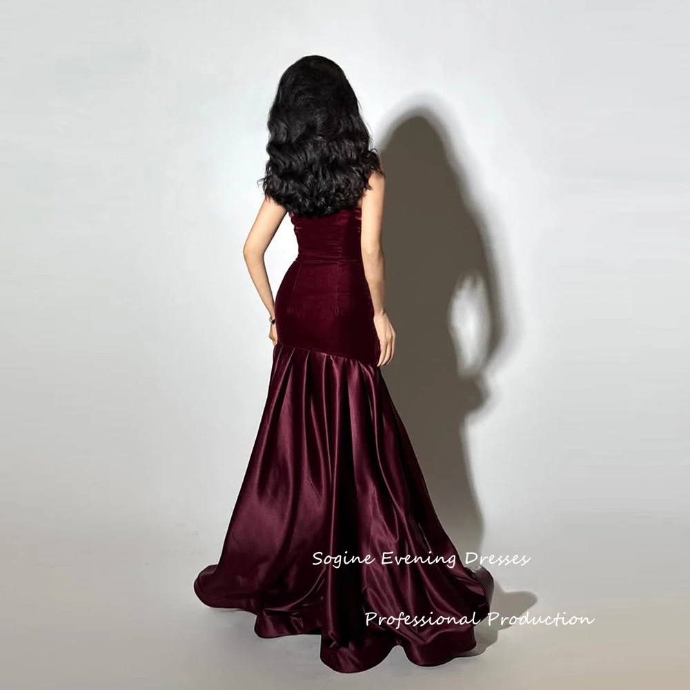 فساتين لحضور الحفلات الموسيقية الطويلة من الساتان المخملي بدون حمالات فساتين سهرة للنساء فساتين رسمية بدون أكمام على شكل حرف a لحفلات الزفاف