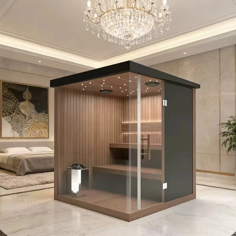 Ash Solid Wood Far Infrared Electric Sauna Indoor Outdoor Plug‑and‑Play Modern Spa Cabin