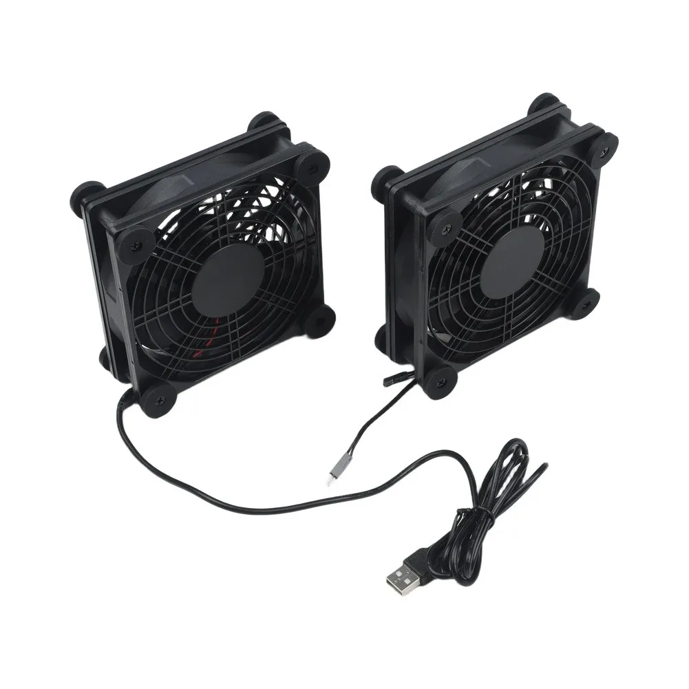 USB Power Bank and Cooling Pad for Mini PC Laptop Router Console 120mm Upward Airflow Fan Anti Slip Rubber Feet