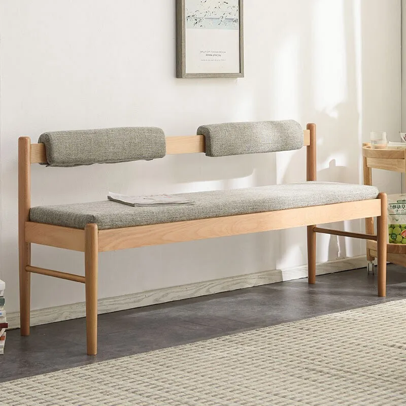 Postmodern Solid Wood Backrest, Shoe Change, Door Home Sofa Nordic Bedside Simple Multi-functional Bench