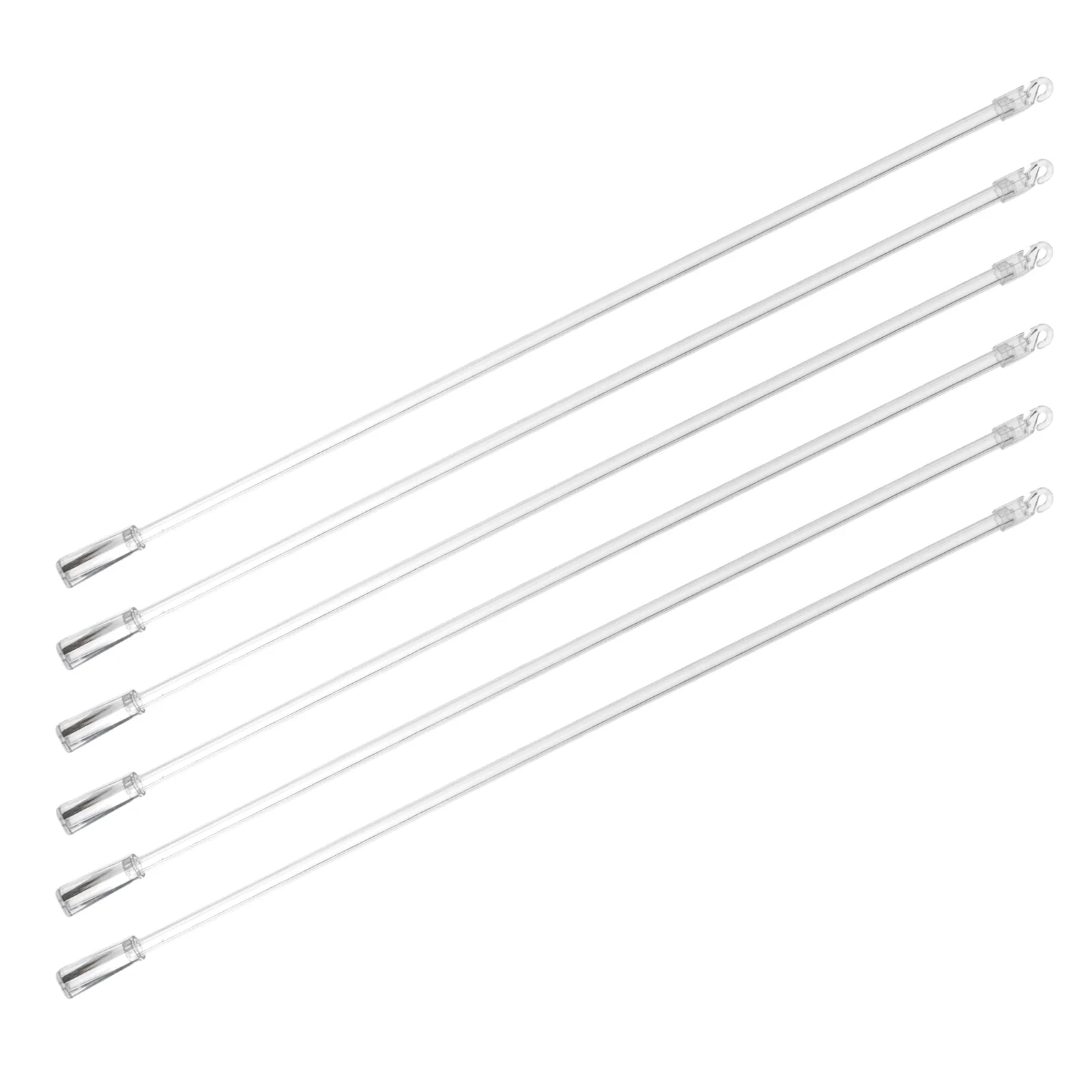 

6pcs 17 Inch Transparent Blinds Pulling Rod Handle High Quality Plastic Curtains Wand Accessories Reusable Easy Install