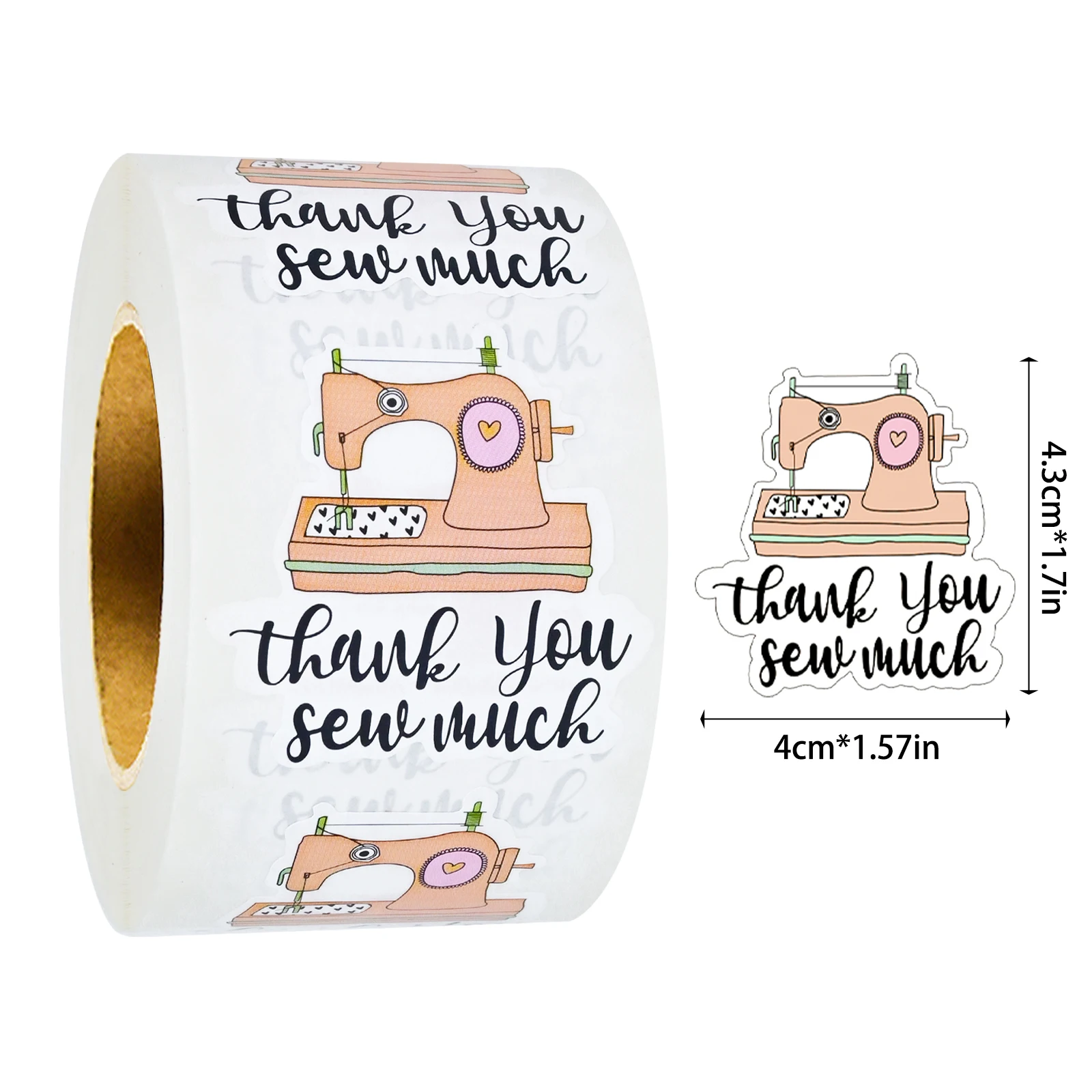 Product Purchase Thank You Sewing Machine Decoration 500Pcs 1.57In*1.7In Label Sticker Thank You Sticker, Handmade Sticker, Envelope Sticker, Gift Bag Packaging Sticker