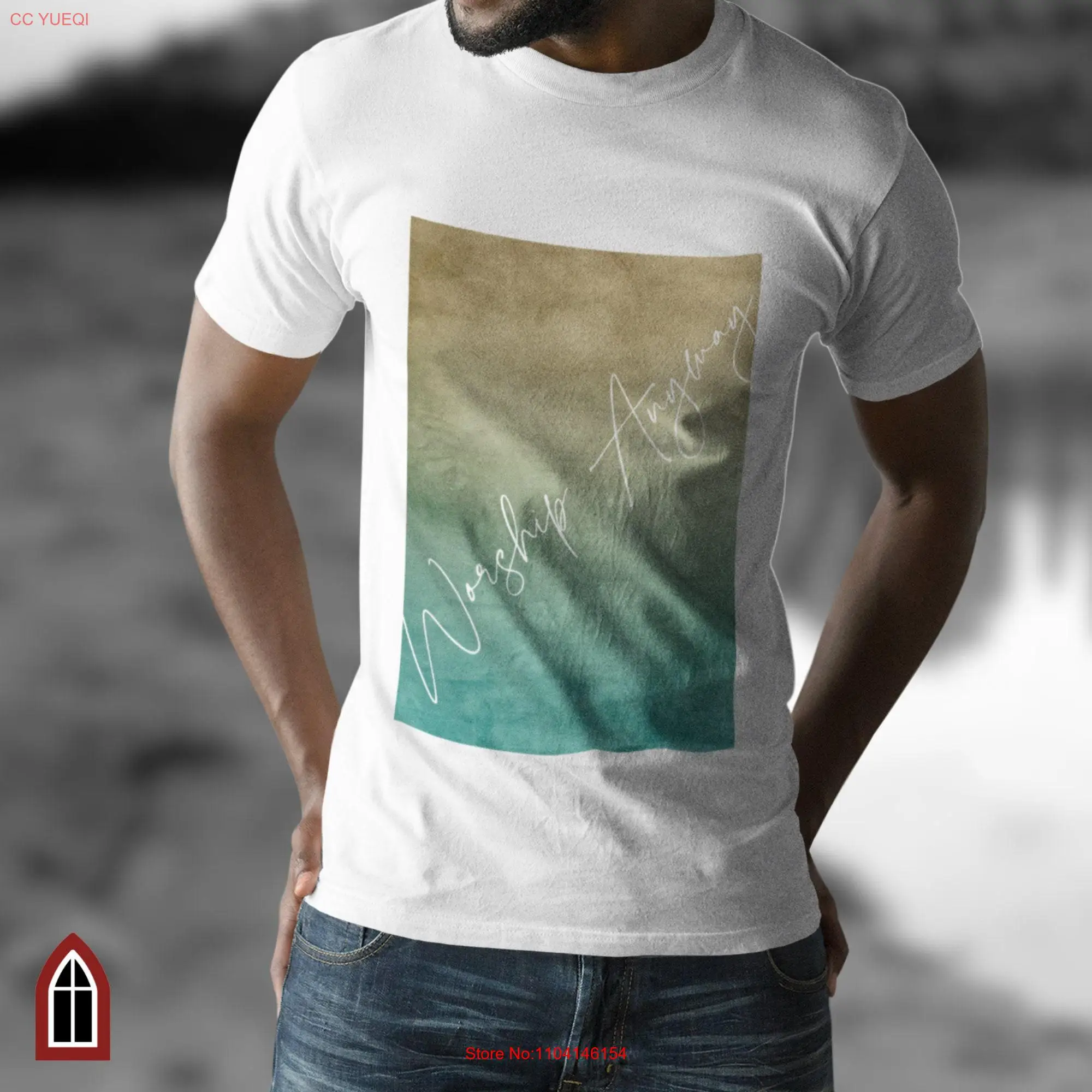 Christian T Shirt Ocean Inspired Style Worship Anyway tee Faith Based Praise and Clothes Jesus long or short sleeves